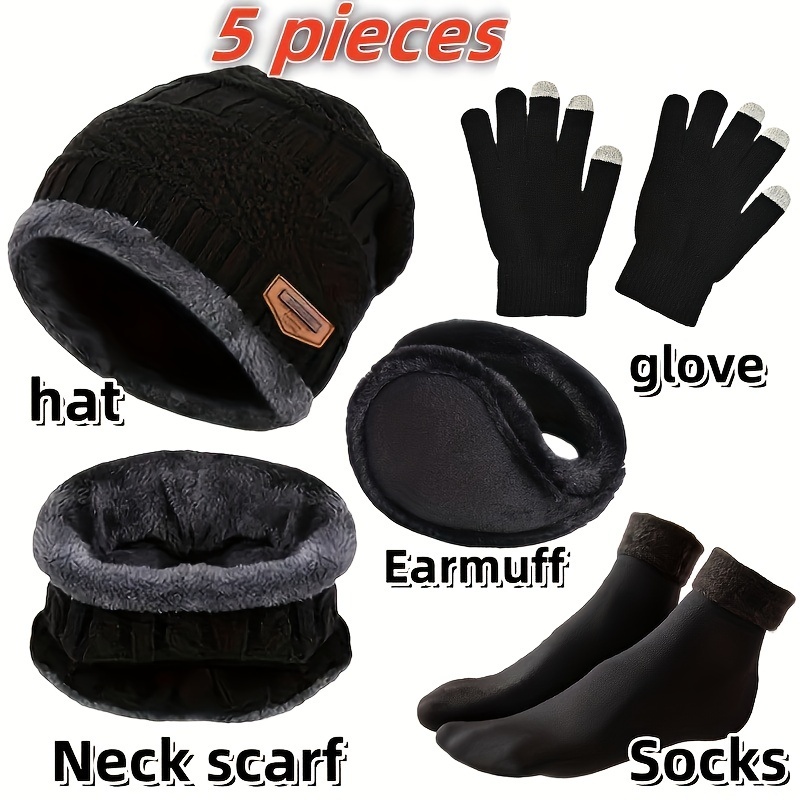 Muffler Men Wool - Men's winter hat, outdoor winter scarf,