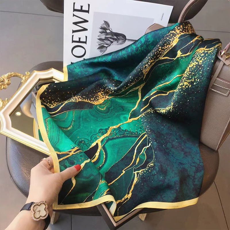 Ascot Neck Scarf - 70x70cm Women Scarf Silk Feeling Hair