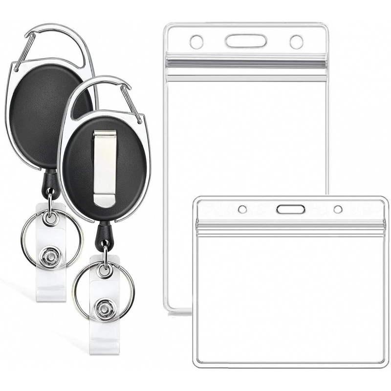 2 Pack ID Badge Holder with Br - Lanyard Badge Holder 评论和价格