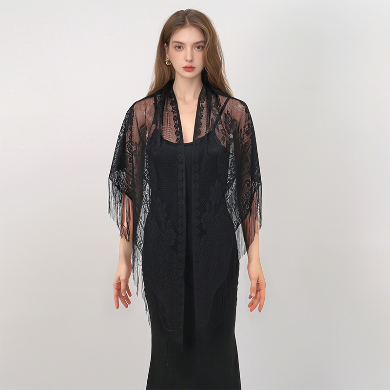 New Embroidery Lace Scarf Shaw - Stole Wedding Shawl 评论和价格