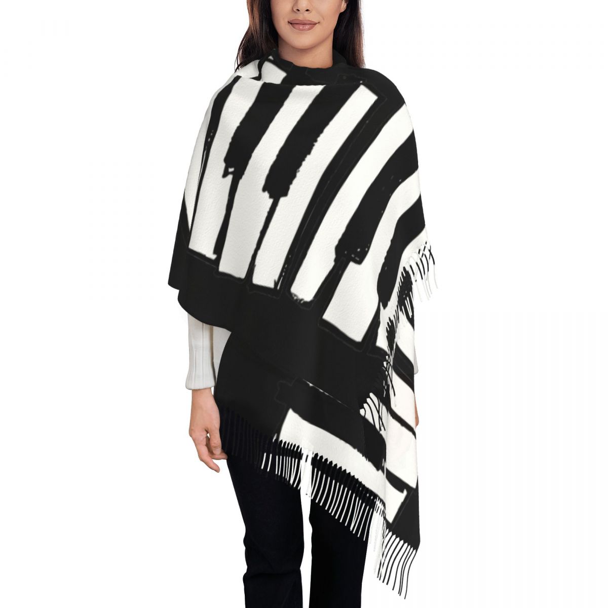 Minimalistic Piano Keys Scarf  - Pashmina Wrap Large 评论和价格
