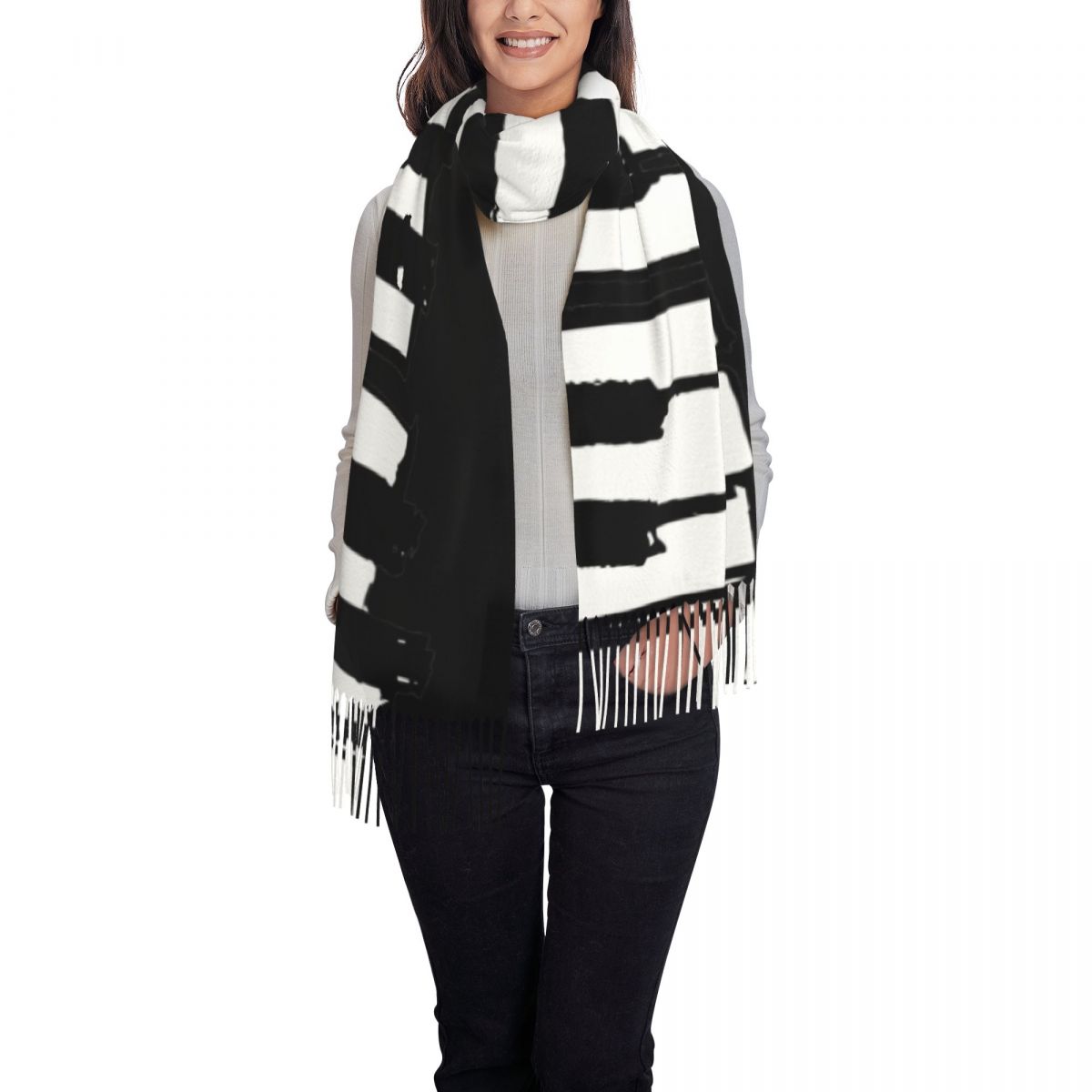Minimalistic Piano Keys Scarf  - Pashmina Wrap Large 评论和价格