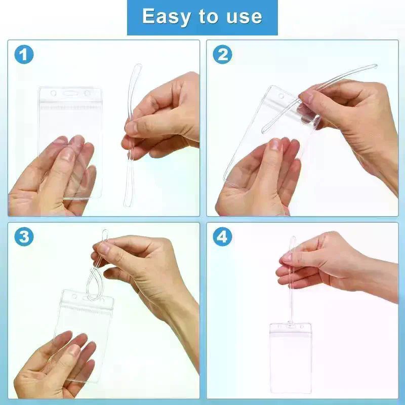 10 Pcs Clear Plastic ID Badge  - Lanyard Badge Holder 评论和价格