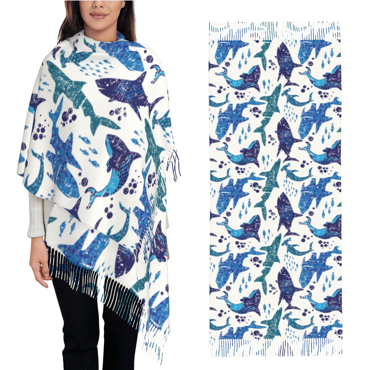 Shark Underwater World Ocean S - Pashmina Wrap Large 评论和价格
