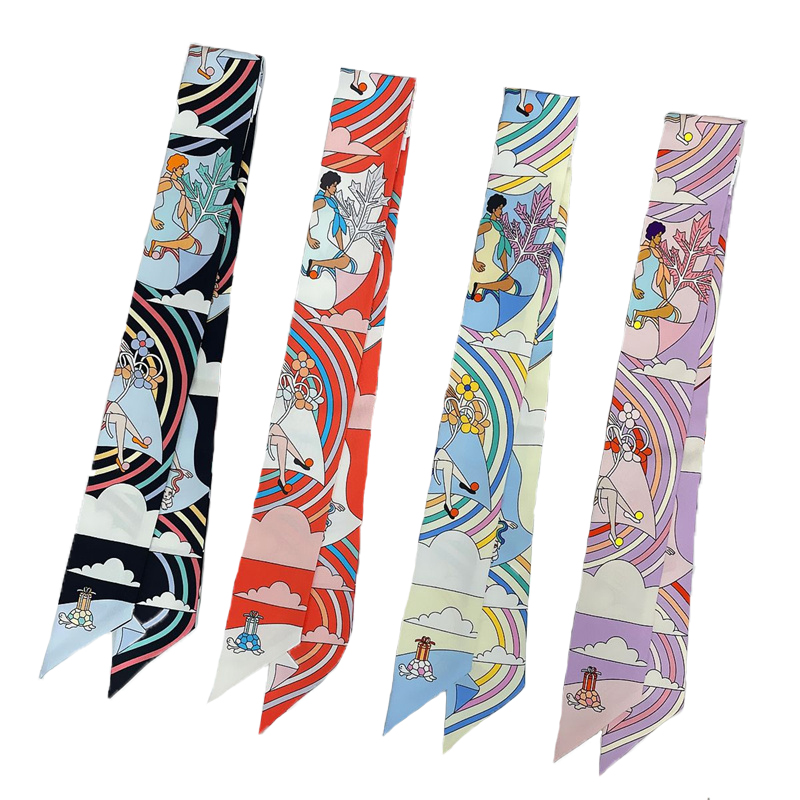 Women 100% Mulberry Silk Scarf - Ascot Neck Scarf 评论和价格