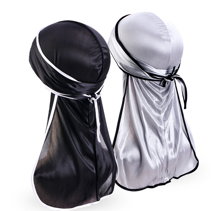 2PCS/LOT Unisex Men Satin Dura - Bandana Doo Rag 评论和价格