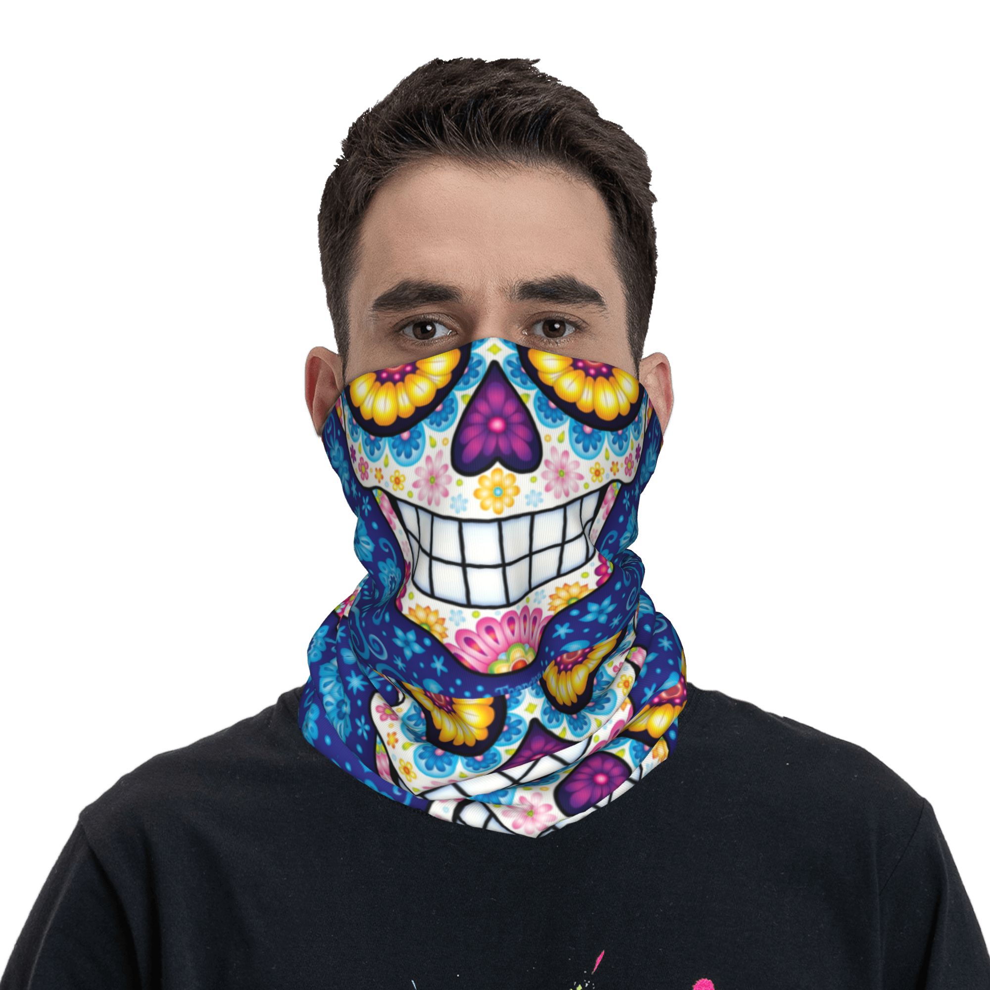 Custom Day Of The Dead Sugar S - Neck Warmer Tube 评论和价格