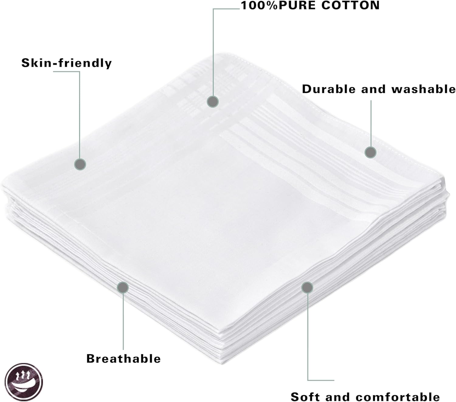 Men's Pure White 100% Cotton H - Handkerchief Cotton Men 评论和价格