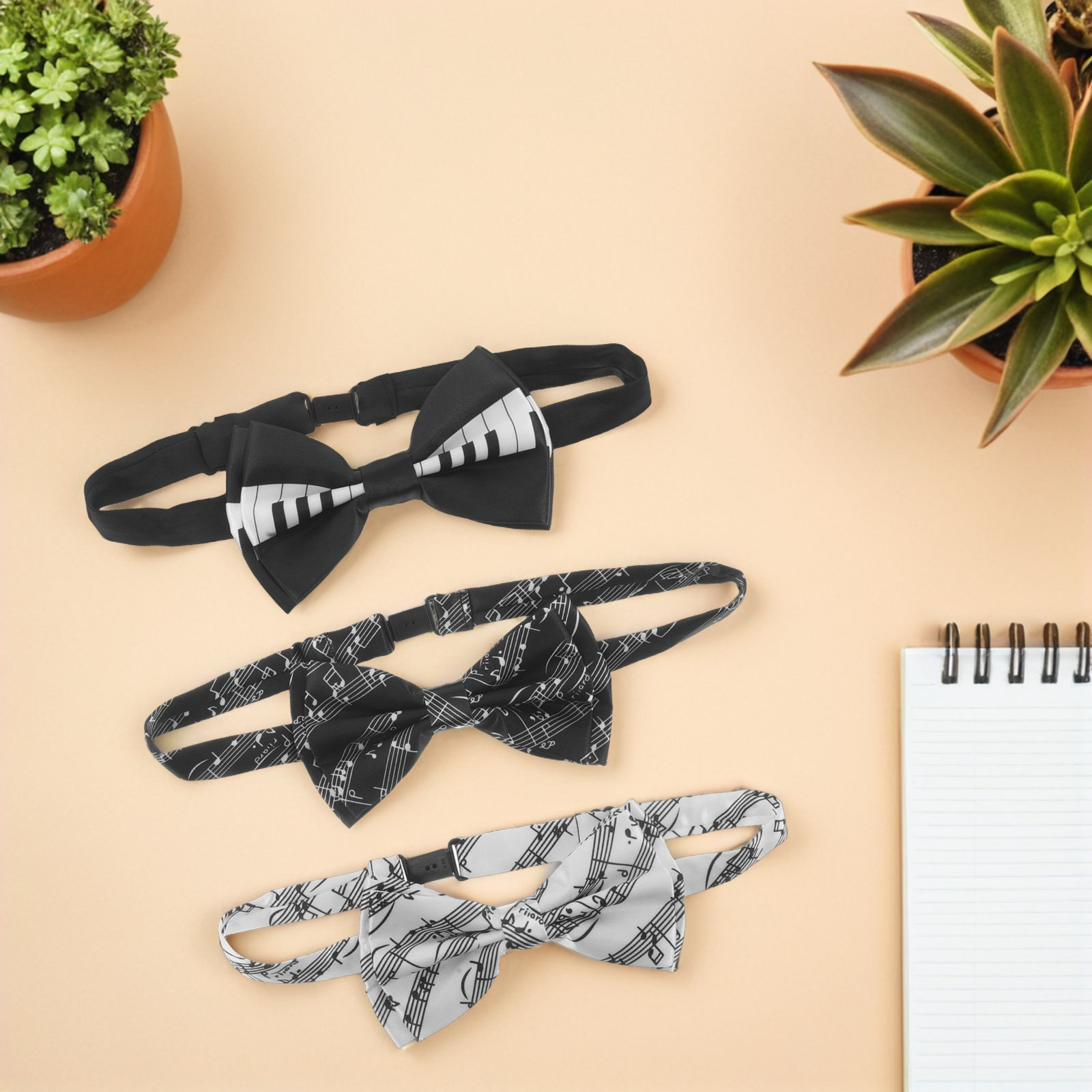 3Pcs Music Note Bow Tie Set Pr - Bow Tie Pre Tied 评论和价格