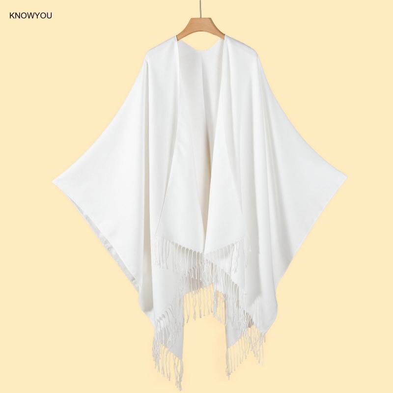 Solid Color Ponchos Men Women  - Muffler Men Wool 评论和价格