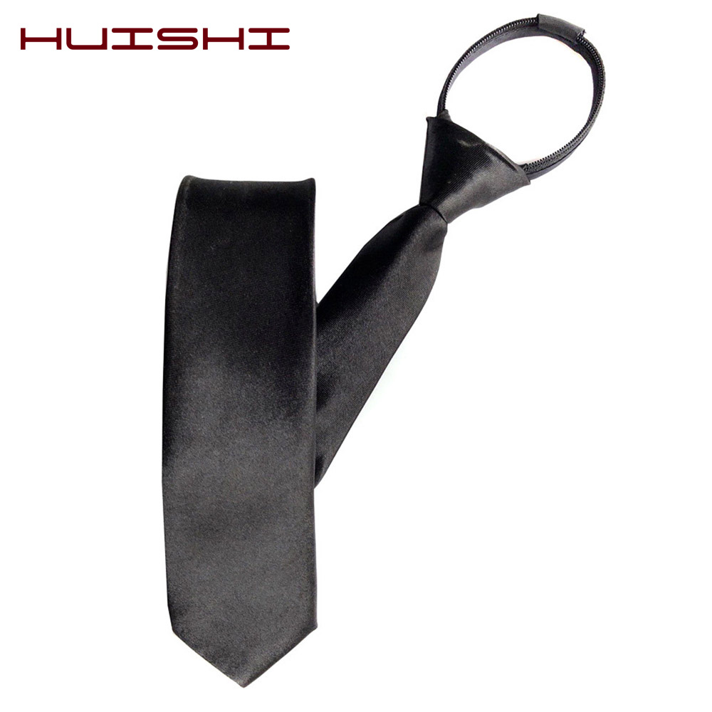 HUISHI Pre-tied Zipper Tie Nec - Skinny Tie Men 评论和价格