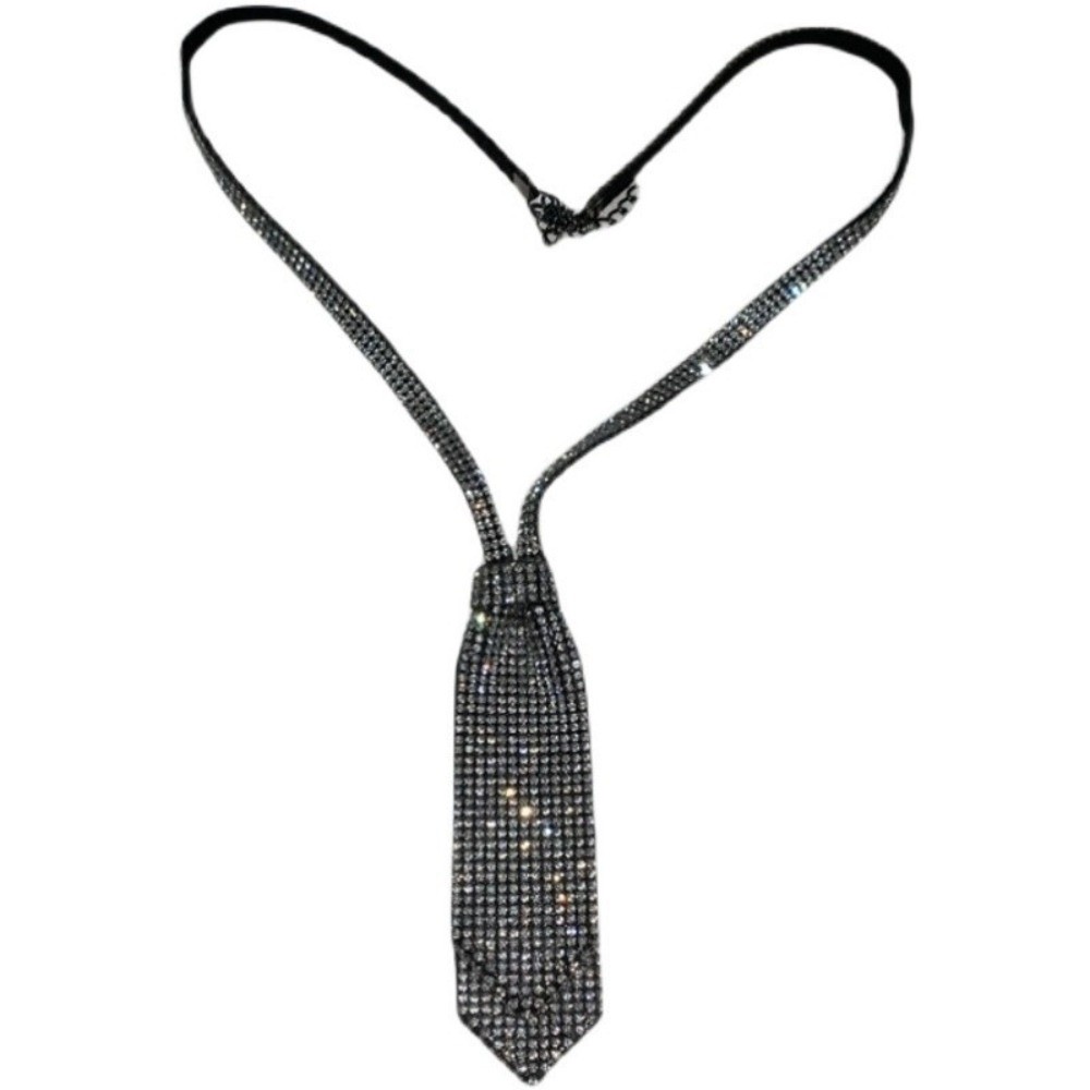 Shiny Rhinestone Double-layer  - Bow Tie Pre Tied 评论和价格