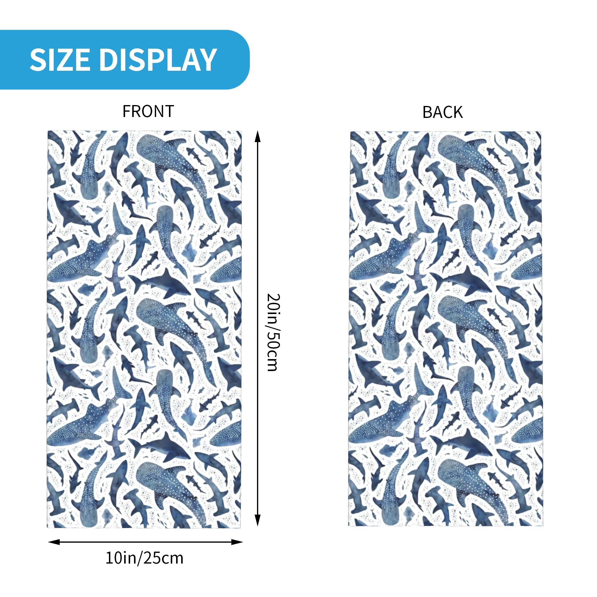 Custom Blue Watercolour Shark  - Neck Warmer Tube 评论和价格