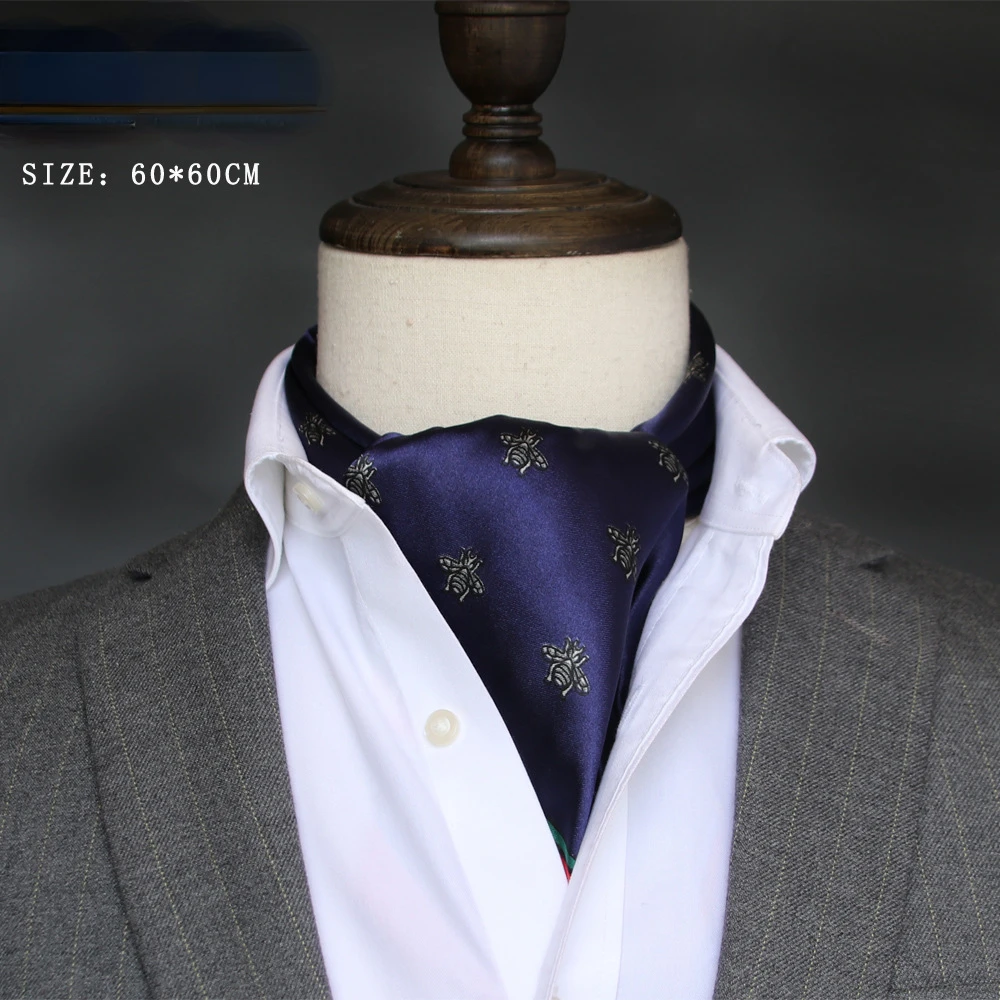 British Men's Silk Scarf Small - Ascot Neck Scarf 评论和价格