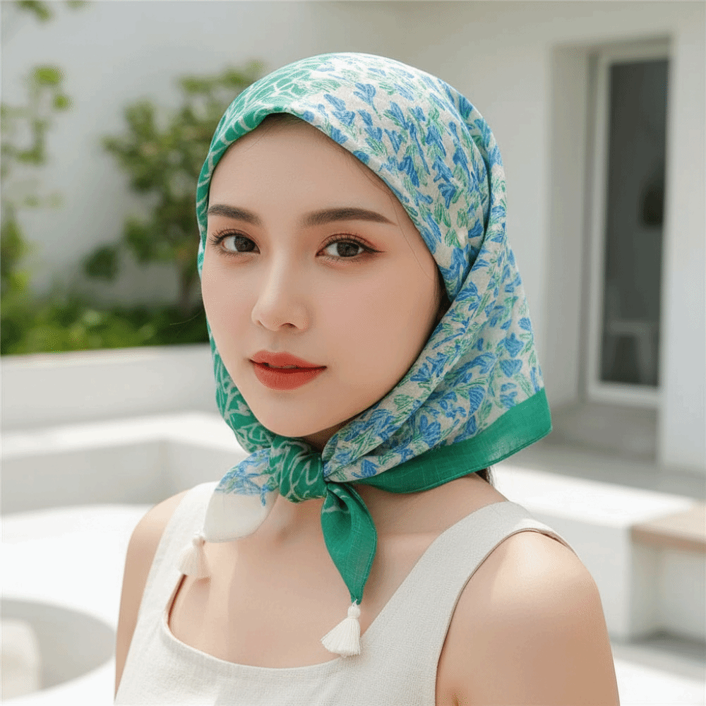 Neck Wrap Cotton-Linen Square  - Bandana Cotton 评论和价格