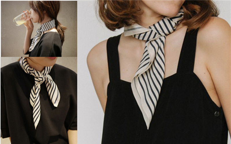 Fringe Frame Square Scarves Ba - Silk Tie Striped 评论和价格
