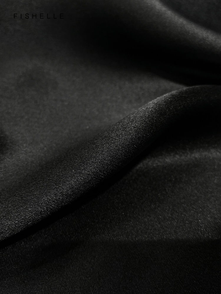 Solid color black pure silk sc - Scarf Silk Square 评论和价格