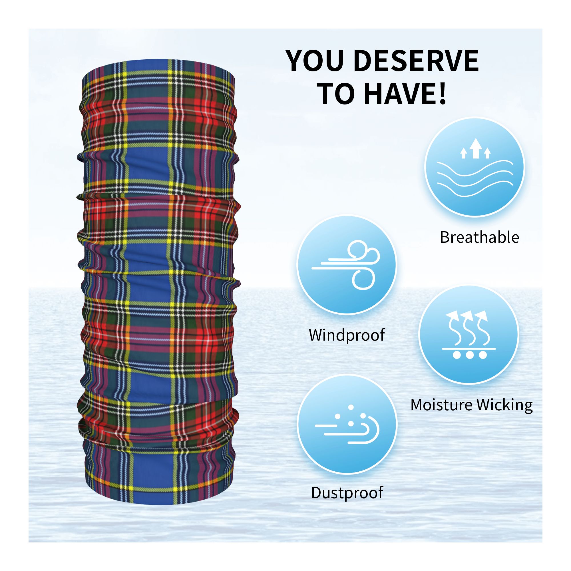 Custom Royal Tartan Plaid Wint - Neck Warmer Tube 评论和价格