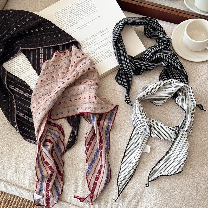 Cotton Linen Triangle Scarf Ca - Bandana Cotton 评论和价格