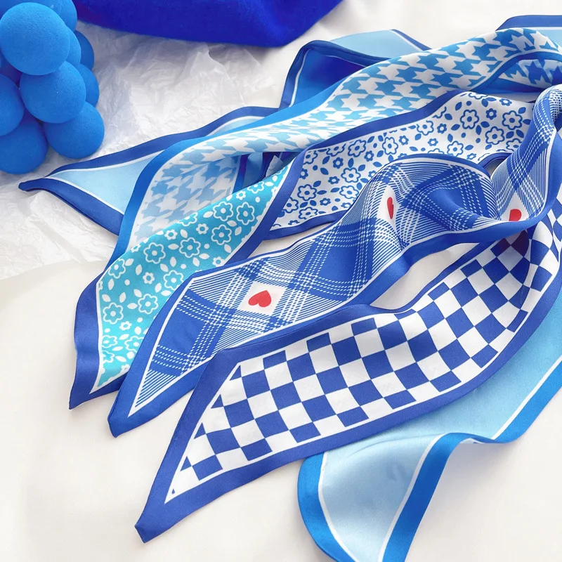 Klein blue silk scarf new chec - Ascot Neck Scarf 评论和价格