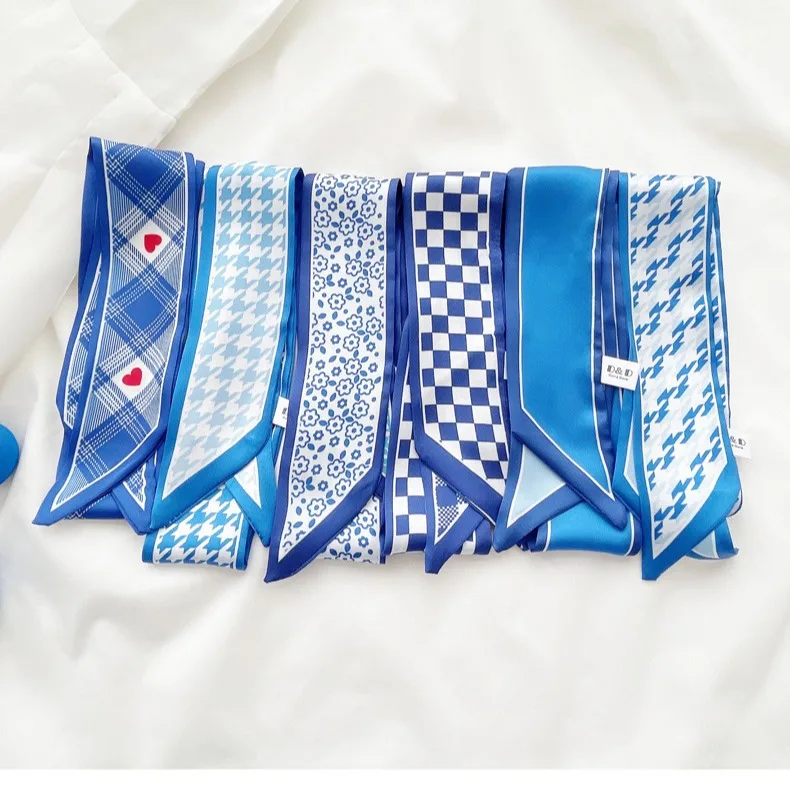 Klein blue silk scarf new chec - Ascot Neck Scarf 评论和价格