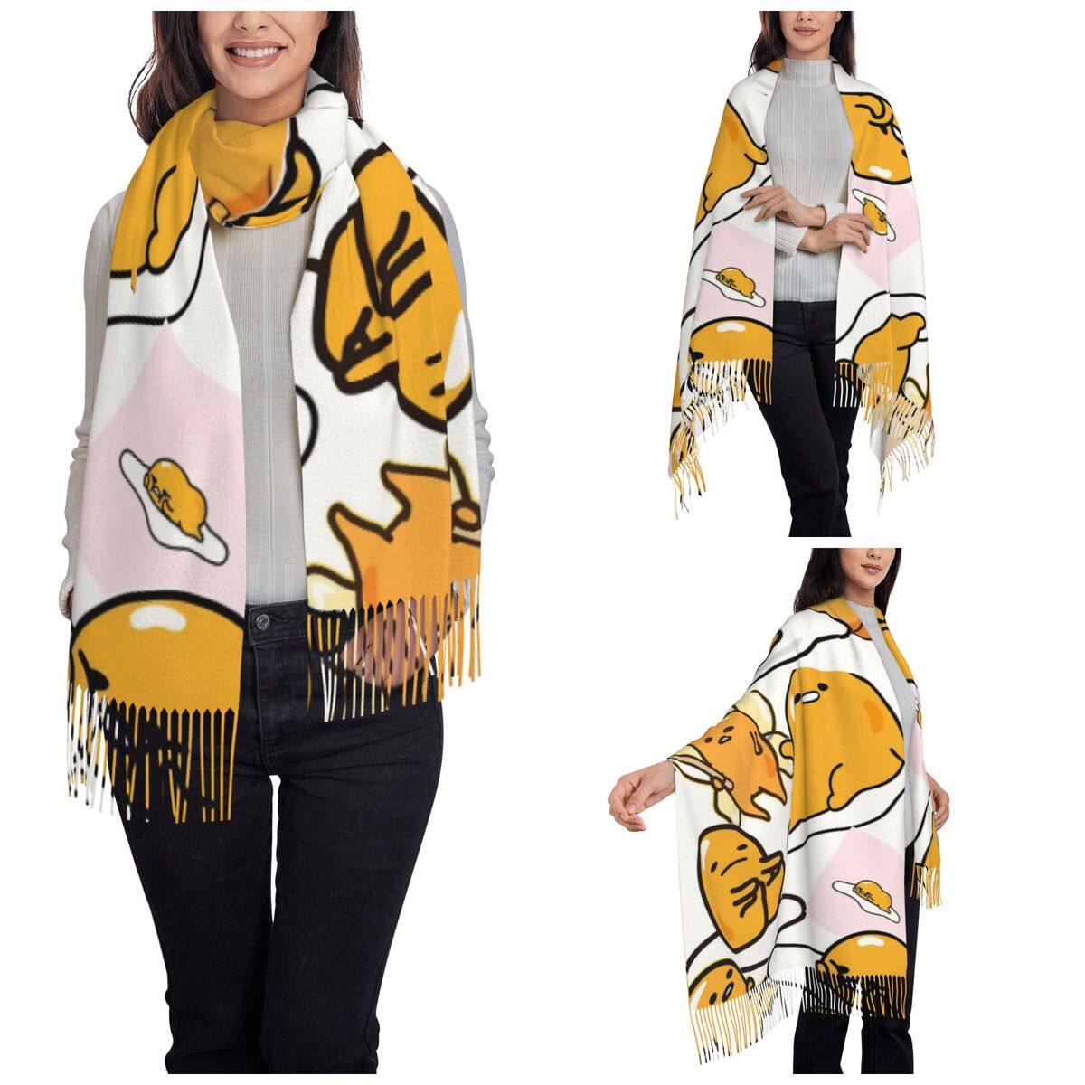 Gudetama Cute Egg Cartoon Scar - Pashmina Wrap Large 评论和价格